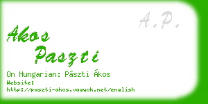 akos paszti business card